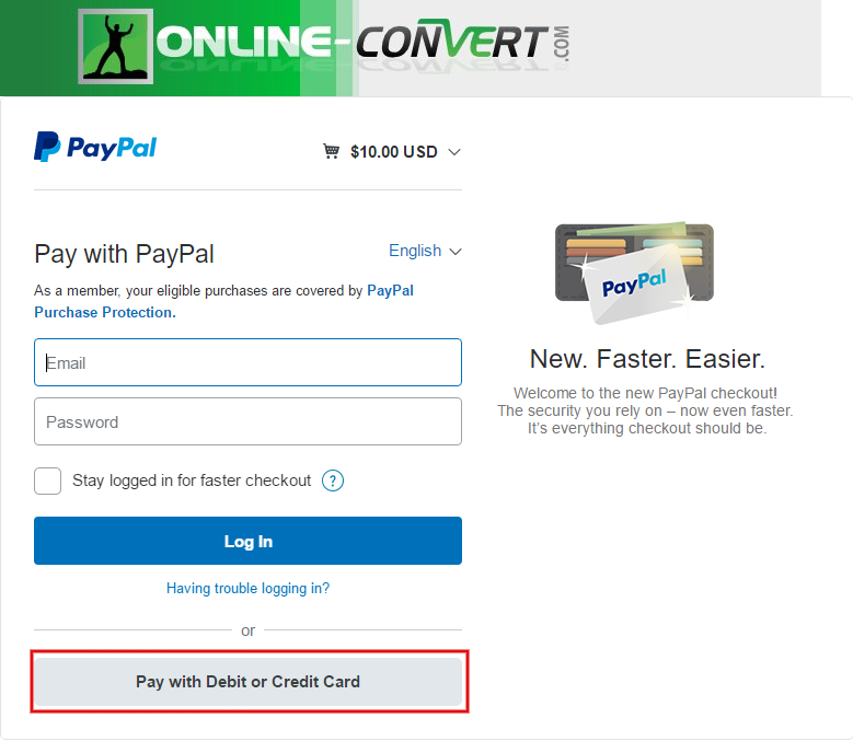 How to pay without creating a PayPal account | Online file conversion blog