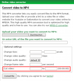 Online MP4 file converter