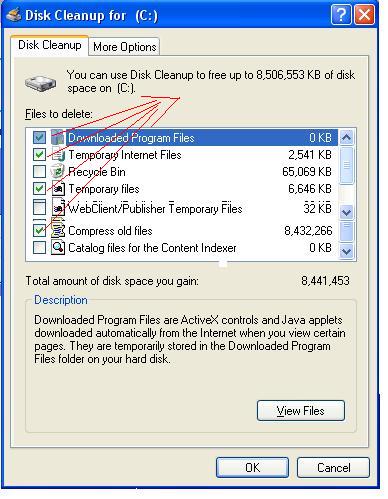 how to delete junk files in xp