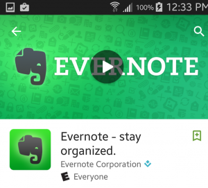 Evernote app for iPhone