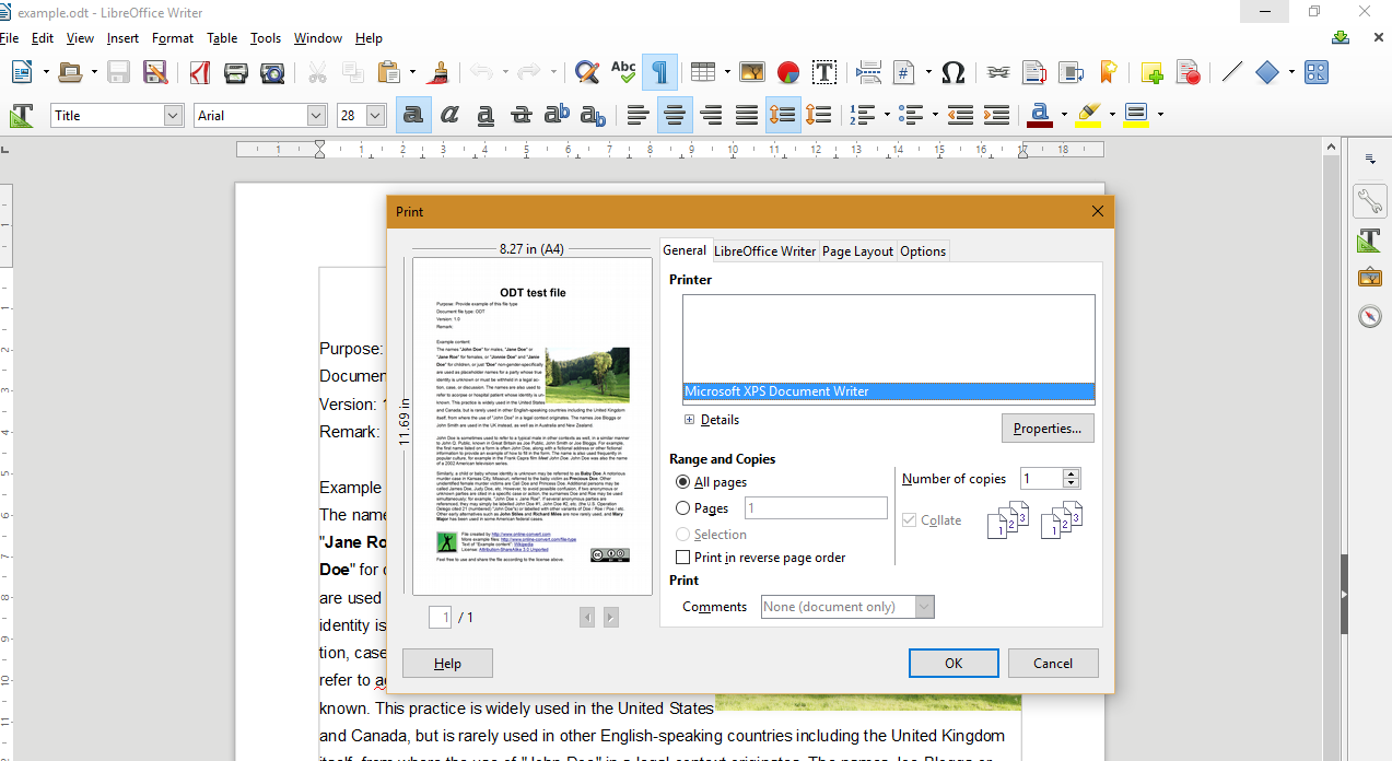 where does microsoft xps document writer save to