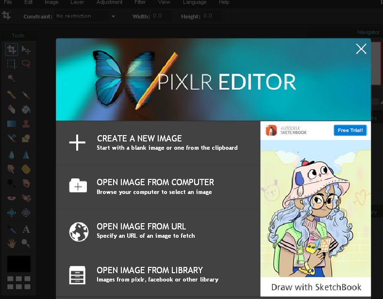 how to fix pixlr editor online if the stylis freezes