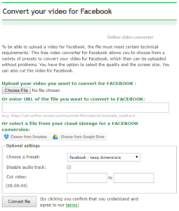 face book video converter