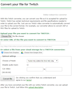 Upload Videos To Twitch Online File Conversion Blog