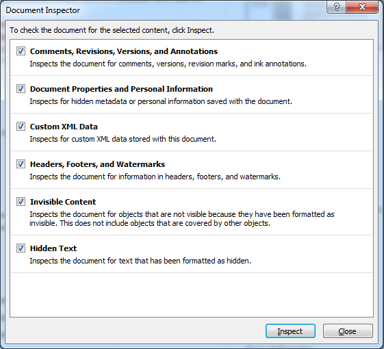 Word Document Inspector