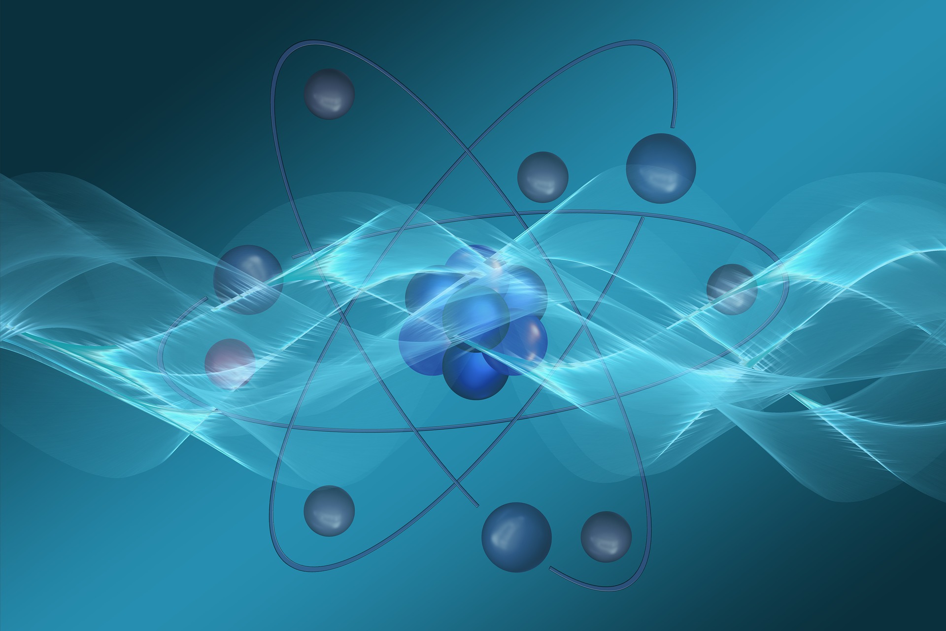 Quantum computer representation by the image of the atom.