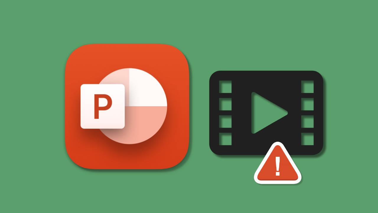 Two icons representing PowerPoint won't play video file