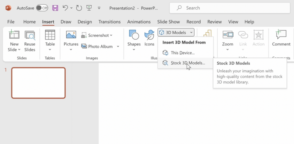 How to Insert a 3D model in PowerPoint
