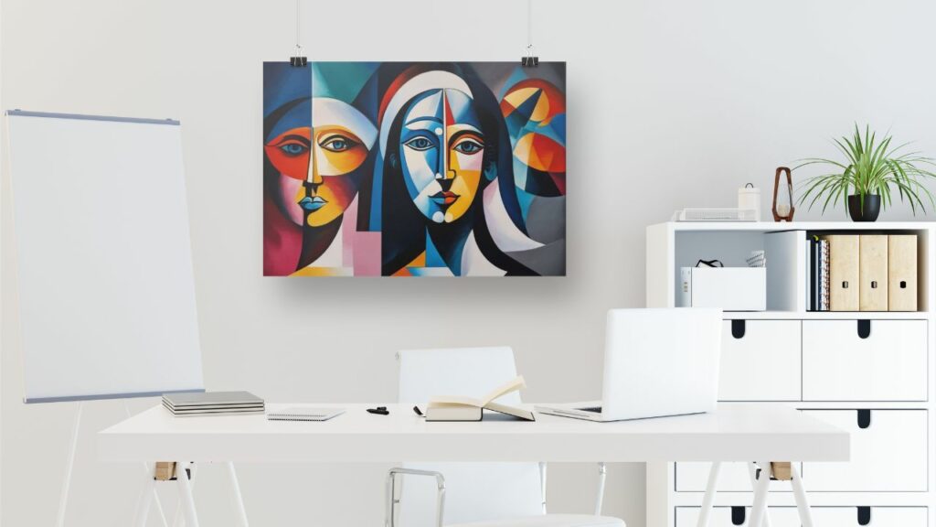AI Art Print on the office wall