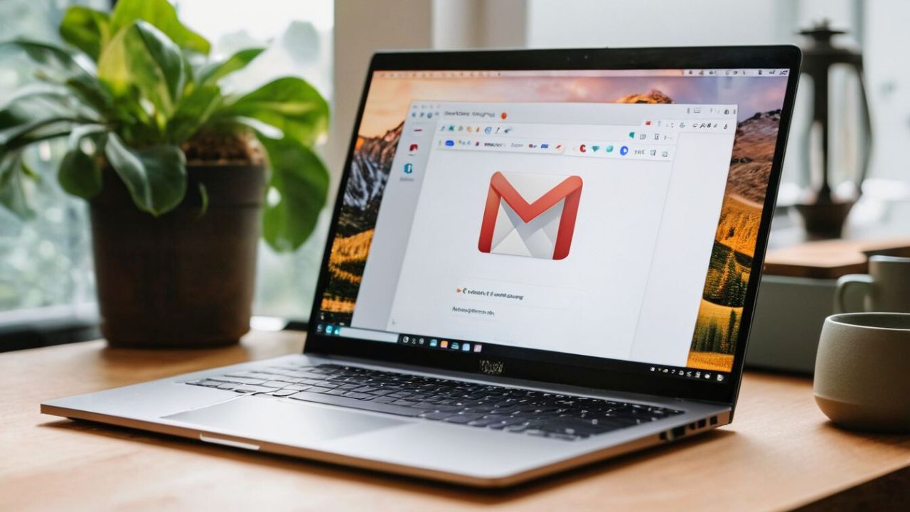 Gmail Hacks: A laptop with Gmail logo