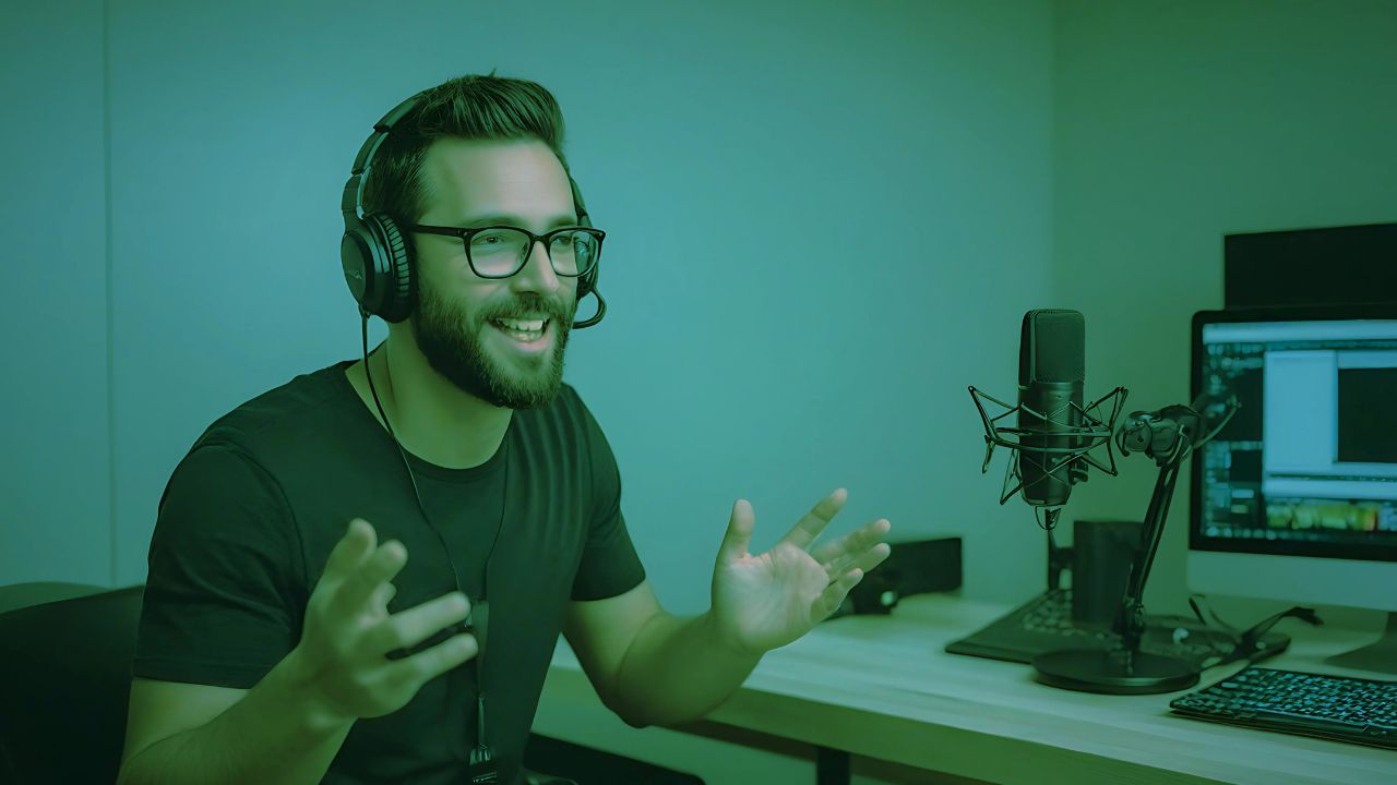 How to start a podcast - a podcaster in his studio
